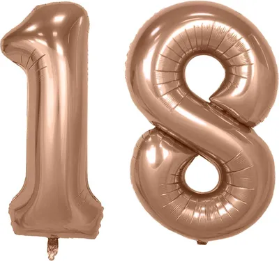 Produktbild von Folienballon Set Nummer 18, Rosegold, 40 cm, für Luftbefüllung