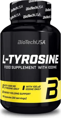 Immagine prodotto di BioTech USA L-Tirosina 100 capsule / Tirosina / Aminoacido non essenziale L-Tirosina arricchito con iodio