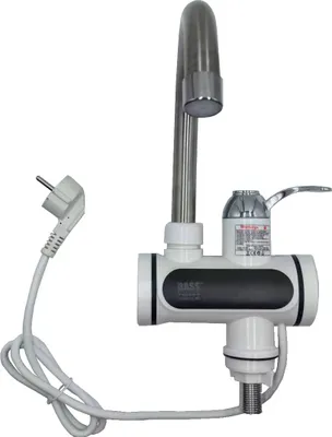 Produktbild von Bass Polska Durchlauferhitzer Wasserhahn, ABS-Kunststoff, Metall, digitales LCD-Display, Temperaturanzeige, 5 Sek. Aufheizzeit, 3-3.6 kW, für Räume ohne Zentralheizung
