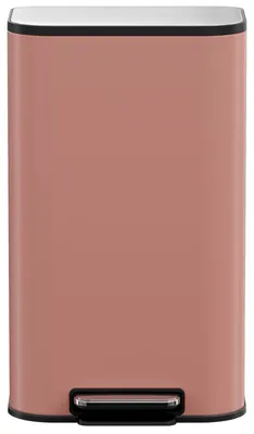 Image de Poubelle Clevich de 50 litres, avec corps en acier et système de fermeture douce, couvercle en acier inoxydable