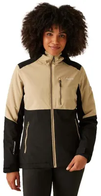 Produktbild von REGATTA RWP411 KELORA Damen Kapuzen-Wanderjacke Beige Schwarz 44