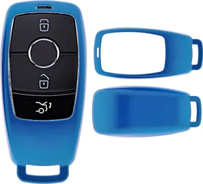 Produktbild von Auto Schlüssel Kunststoff Hülle ABS Plastik Schutz Cover Blau kompatibel mit Mercedes Benz E-Klasse W213 S213 C238 KEYLESS SMARTKEY