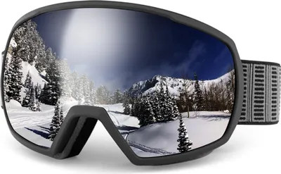 Produktbild von Skibrille, Ski Snowboard Brille, UV-Schutz Goggle, Motocross Brille Helmkompatible, Anti-Fog Skibrille, Sportbrille für Skifahren Motorrad Skaten