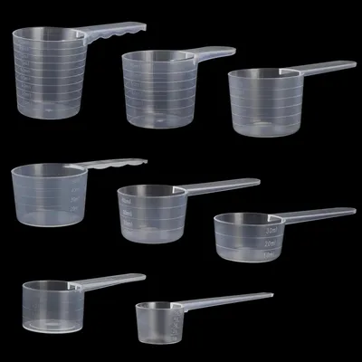 8-teiliges Messlöffel-Set, transparent, 5–50 g, 10–100 ml