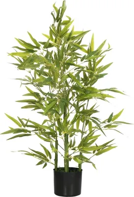 Image de Fortuna Lai Bambou artificiel grand format 90 cm Plante artificielle, bambou en plastique Plantes artificielles comme des vraies, bambou artificiel en pot Décoration pour salon, chambre à coucher, jardin