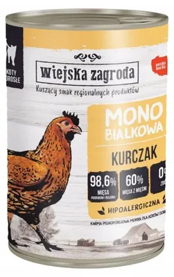 Imagen del producto de Wiejska Zagroda, alimento húmedo para gatos, monoproteína de pollo, 400g