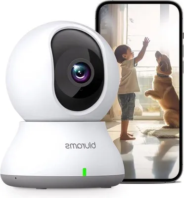Immagine prodotto di Telecamera di sorveglianza per interni 2K, orientabile a 360°, con visione notturna e rilevamento di movimento