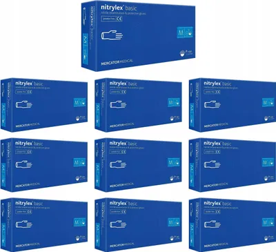 Zdjęcie produktu dla Rękawice Nitrylowe 100 szt. Nitrylex Basic Dark Blue 8-M - 10 kpl.