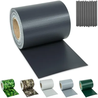 Produktbild von tectake® Sichtschutzstreifen für Einzelstab- und Doppelstabmatten-Zäune leichte Montage, inklusive Befestigungsclips