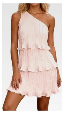Produktbild von Ärmelloses Sommerkleid für Damen in A-Linie mit Blumenmuster, knielang, Cocktailkleid im Boho-Stil, Chiffon Minikleid mit Rüschendetails, geschichtetes A-Linien Design, fließendes Mini-Kleid, vintage und unifarben, Freizeitkleid