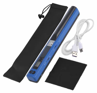 Obrázok produktu pre Ručný skener, prenosný skener, USB skener v tvare pera, skenovanie formátu A4, formáty JPG/PDF, USB 2.0, modrý