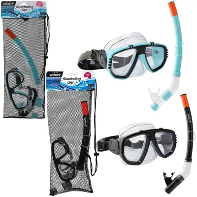 Produktbild von SportX Adult Schnorchelset **** 2 Ass. Erwachsener, Mehrfarbig, Universal, Gehärtetes Glas, Kunststoff, China