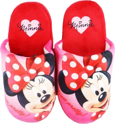 Produktbild von Disney Minnie Maus Kinder Mädchen Hausschuhe Slipper Schlüpfschuhe – Rot / 30/31
