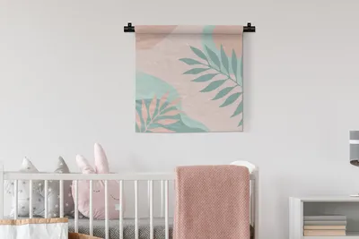 Produktbild von MuchoWow® Wandteppich Wandbehang Sommer - Blätter - Tropisch 60x60 cm Tapisserie Dekoration Wandtuch - Dekorationen - Wand Decke