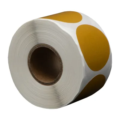 Produktbild von 500 runde goldene Etiketten 35 mm auf Rolle - Siegelsiegel - Markierungspunkte - Blanko-Rundaufkleber - DULA