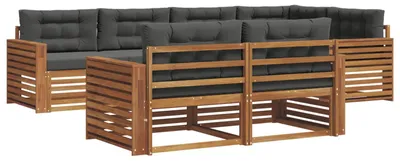 Produktbild von vidaXL Outdoor-Sofagarnitur 7 stk. Natur und Anthrazit