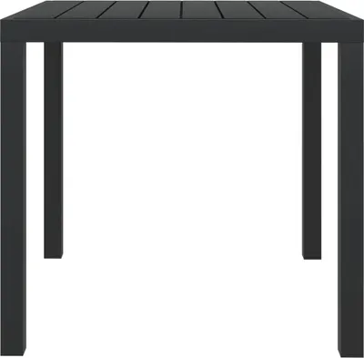 Image de vidaXL Table de jardin noire 80x80x74 cm Aluminium et WPC