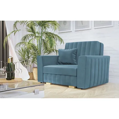 Obrázok produktu pre Rozkladacie kreslo s úložným priestorom BELA GLAM 1 - modré