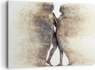 Produktbild von Bild auf Leinwand - Leinwandbild - Staub eine Frau ein Mann der Liebe - 120x80cm - Wand Bild - Wanddeko - Leinwanddruck - Bilder - Kunstdruck - Leinwand bilder - Wandkunst - AA120x80-3102