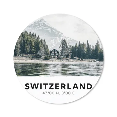 Produktbild von MuchoWow® Mauspad Mousepad Schweiz - Berg - Chalet 20x20 cm - Mousepads - Maus Mat - Pad - Mausunterlage - Schreibtischmatte