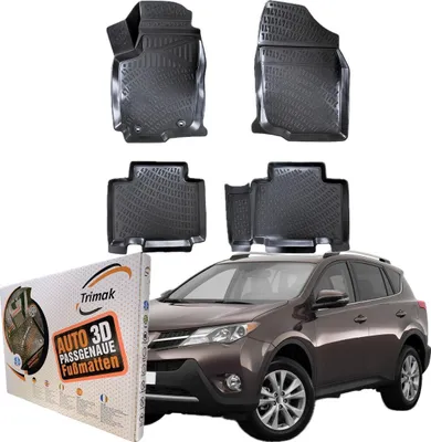 Produktbild von Trimak Autofußmatten kompatibel mit Toyota RAV4 4.Gen 2013-2018 Auto Allwetter Gummimatten