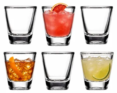 6er-Set Shotgläser, 25 ml, Glas, spülmaschinenfest, 5x5x5 cm