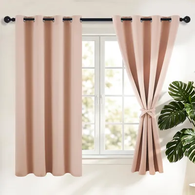 Verdunkelungsvorhang mit Ösen, 2 Stück, 140x175 cm, Polyester