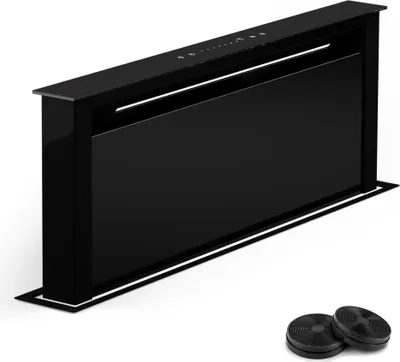 Image de Klarstein Hotte Aspirante 75 cm, Hottes de Cuisine 2 en 1 à Aspiration Descendante, Débit d'Air de 576 m³/h, Modes de Ventilation, Eclairage LED, Tactile, Hotte Aspirante de Cuisine Silencieuse