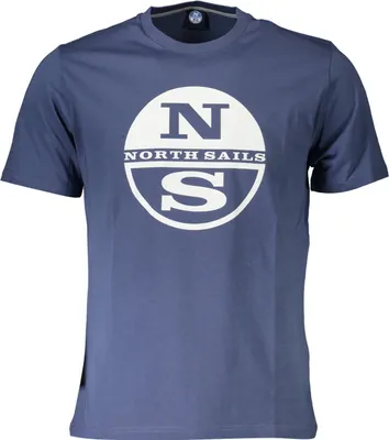 Produktbild von Herren Blaues Kurzarm T-Shirt mit Logo & Rundhalsausschnitt