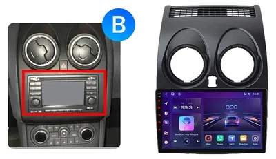 Image de Autoradio, écran tactile, lecteur multimédia, compatible avec Nissan Qashqai (J10) de 2006 à 2013, avec système de refroidissement intégré, navigation GPS Android, modèle V1 C (2 Go - 32 Go) - B