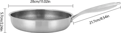 Produktbild von Bratpfanne aus Edelstahl 410 - 28 cm Pfanne - Wabenstruktur, Antihaft, hitzebeständig bis 380°C, für Induktion/Gas/Keramikherd - Schwarz
