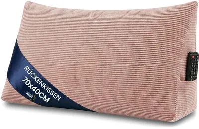 Produktbild von Keilkissen Rückenkissen Lesekissen für Bett Sofa & Couch Rosa Cord 70 cm