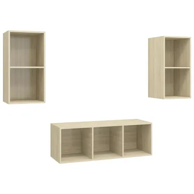 Produktbild von 3-tlg. TV-Schrank-Set Sonoma-Eiche Holzwerkstoff