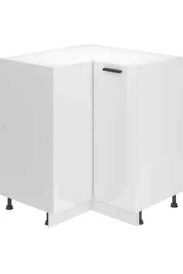 Produktbild von Belini Unterschrank Küche, Küchenunterschrank 90 cm Breite. SNP Küchenunterschrank ohne Arbeitsplatte. Eckschrank Küche mit 1 Tür, Weiß Hochglanz