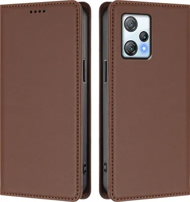 Image de Etui en cuir pour Blackview A53, étui magnétique en cuirPolyuréthaneavec support Marron