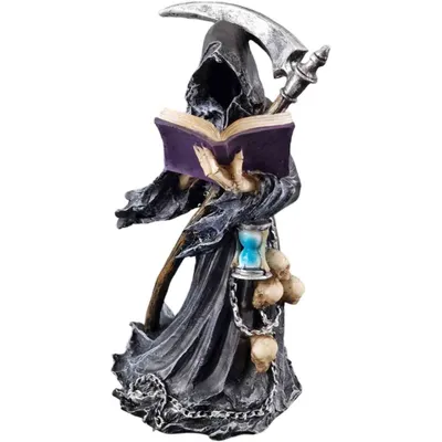 Produktbild von Grim Reaper mit Stundenglas liest im Totenbuch
