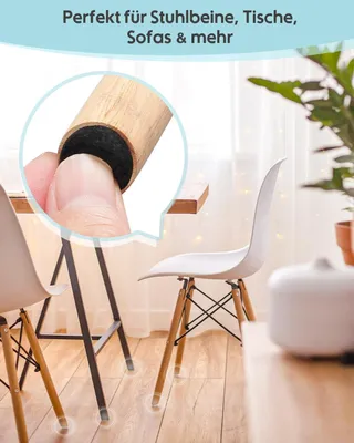 Produktbild von Selbstklebende Filzgleiter 152 Stück - Fußbodenschutz und Geräuschreduzierung 5 mm dick für Möbel/Stühle rund oder quadratisch
