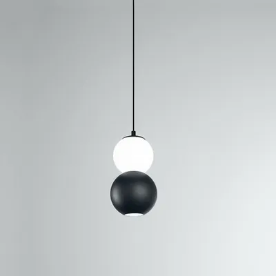 Produktbild von Moderne Aufhängung für Schienensystem Schwarz Led 2 Kugeln