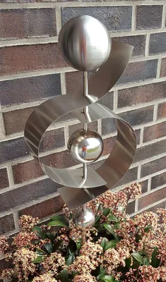 Produktbild von Skulptur Jupiter Kugel matt gebürstet Edelstahl 100 cm Beetstecker Gartenstecker