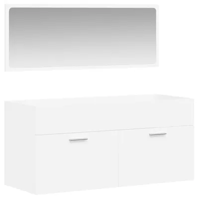 Produktbild von Badschrank mit Spiegel Weiß Holzwerkstoff