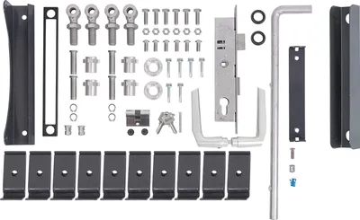 Produktbild von Alberts Zubehör-Set Flexo für Doppeltor 1400 bis 2000 mm Höhe, Stahl roh, verzinkt anthrazit kunststoffbeschichtet RAL 7016