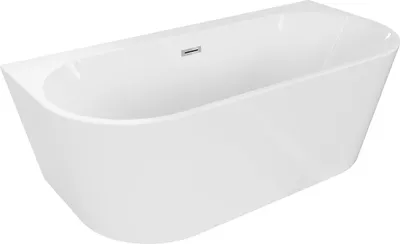 Immagine prodotto di Mexen Oval+ vasca da bagno freestanding a parete 170 x 80 cm, bianca, troppo pieno cromato - 52681708000-01