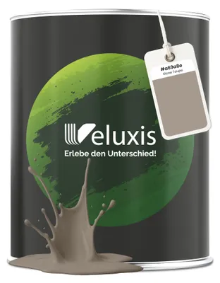 Produktbild von Wandfarbe Grau Beige Hellgrau Matt Innenfarbe – Deckkraft Klasse 1, VOC-frei, Ohne Grundierung, Tropfarm – Wohnzimmer & Schlafzimmer – 2,5L – Veluxis (Stone Taupe)