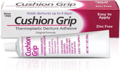 Produktbild von Cushion Grip – Weiches, biegsames Thermoplast für das Nachpassen und Festigen von Zahnprothesen, 28 g (1 Oz)
