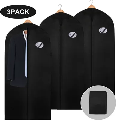 Produktbild von VINGO 3xKleidersack 128x60cm Anzug Tasche Schutzhuelle Kleiderschutz Kleiderhuelle Anzugsack mit Schuhtasche