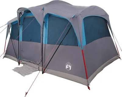 Image de Tente familiale vidaXL avec toit, bleu et gris, 435 x 255 x 216 cm