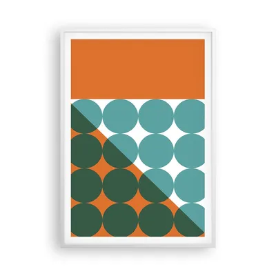 Produktbild von Gerahmtes Poster - Weißer Rahmen - Koliken Türkis Orange - 70x100 cm - Wand Bild - Wanddeko - Wandbilder - Kunstposter - Wandposter - Bilderrahmen - Bilder - Kunstdruck - P2WPA70x100-4606