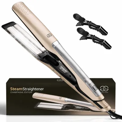 Produktbild von Glätteisen Haarglätter Lockenstab - Keramikplatten - 10 Temperaturstufen - Bis 230 °C - Mit Dampffunktion