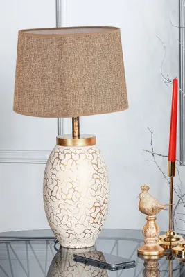 Image de Opviq, YL026, lampes de table, crème, métal, 18 x 18 x 55 cm