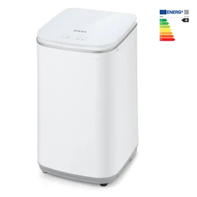 Produktbild von HAVA T01 Plus Tragbare Waschmaschine 3 kg, Vollautomatisch, 8 Programme, Mini Waschmaschine mit Pumpe, 750 U/min, kompakt für Wohnung & Camping